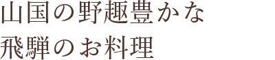 山国の野趣豊かな飛騨のお料理